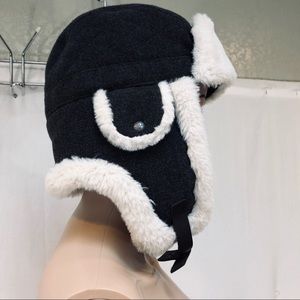 Jill by Jill Stuart Aviator Hat OSM Gray Flaps